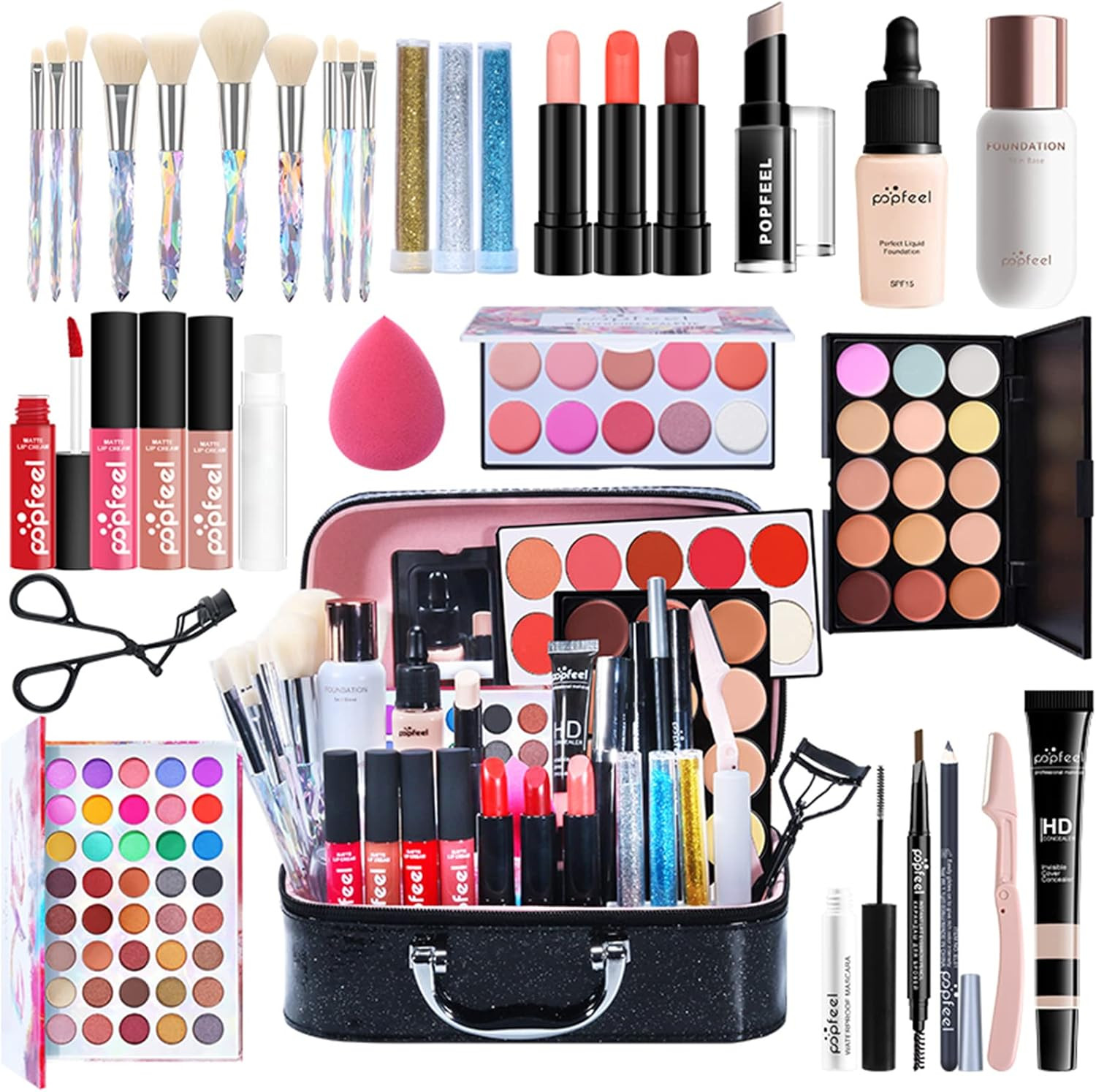 Kit Trucco Completo Professionale | Set Palette Cosmetica Tutto in Uno
