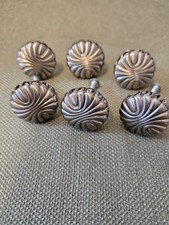 Set Of 6 Satin Pewter Drawer/Cabinet Pulls Knobs w/ Screws