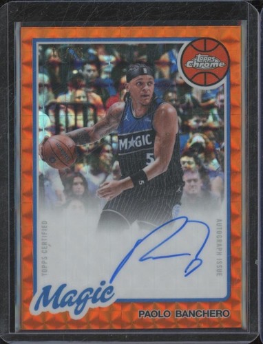 2025-26 Topps Chrome Update PAOLO BANCHERO Auto 1980 Orange Geometric /25 JS26