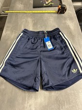 Retro Adidas Originals Sprinter Shorts XS shiny Navy Blue White Gold Logo BNWT