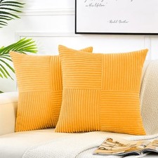 2 Packs Samll Decorative Throw Pillow Covers 14" x 14" Pack of 2 Gold Yellow