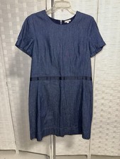 Gap Size 14 Denim Dress Short Sleeves Back Zip and Pockets
