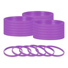 24Pcs Rubber Bracelets, Silicone Wristbands Solid Color for Sport Purple