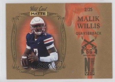 2022 MATTE National Convention VIP Gold - Orange Smoke 2/25 Malik Willis 0ns7