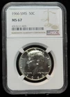 NGC MS67 1966 SMS Kennedy Half Dollar 50C Silver Coin-025