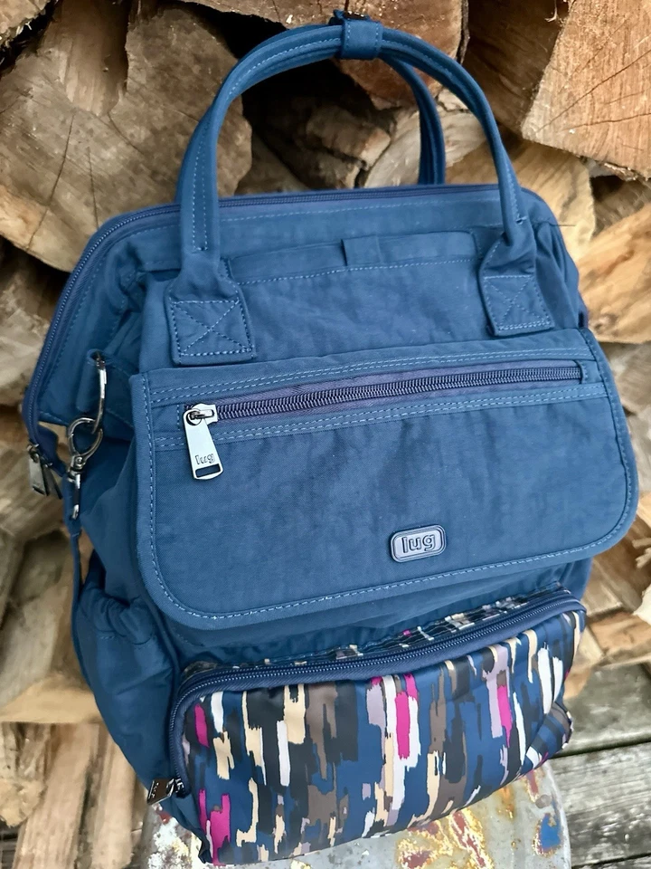 Mochila/bolso de mano/bolso multiusos convertible Lug Via Riverwalk azul marino Foto 3 de 4