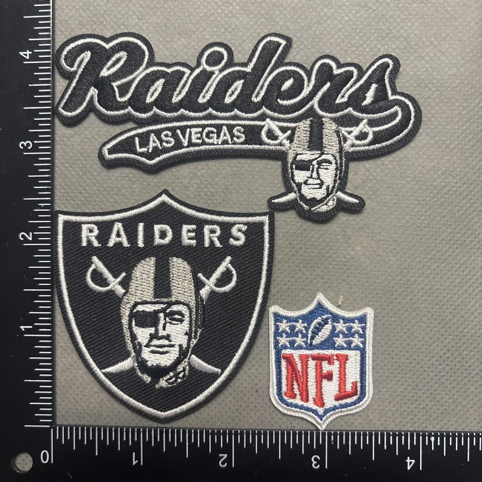 LOT OF 3 LAS VEGAS RAIDERS IRON ON EMBROIDERED PATCH