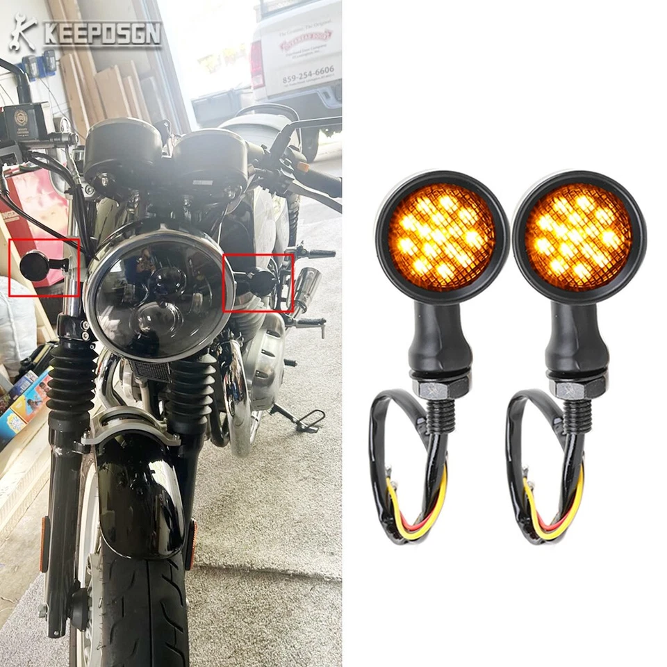 2x Luz de circulación LED ámbar señal de giro para Triumph Bonneville Bobber Chopper Foto 2 de 4