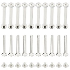 Silvery Chicago Screws Assorted Nail Rivet Button Stud M5x45mm 25 Sets Kit