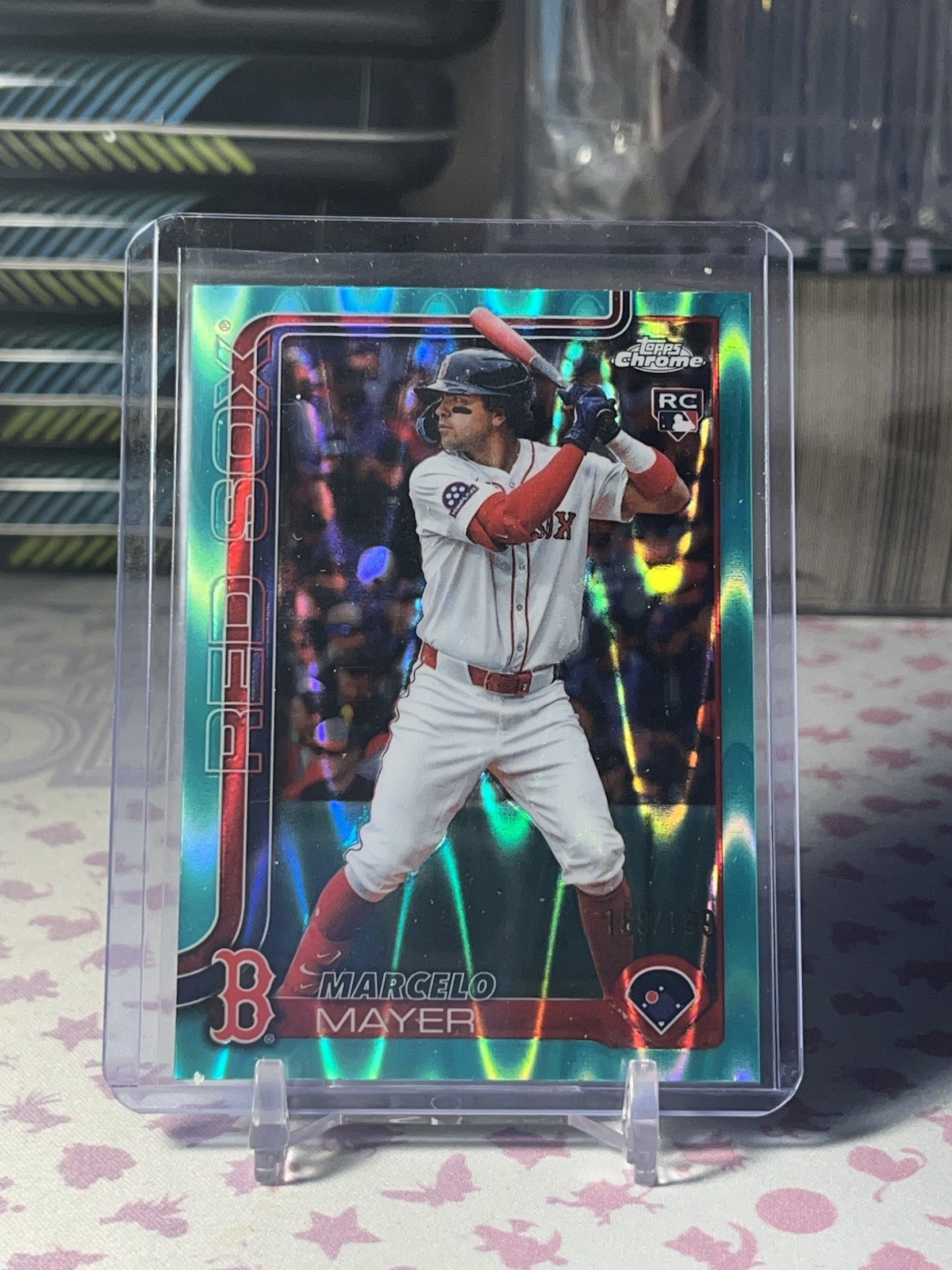 2025 Topps Chrome Update Aqua Ray Wave #USC9 Marcelo Mayer /199 RC RED SOX