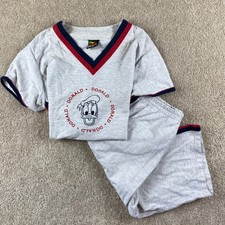 Vintage 90s Mickey Unlimited Donald Duck Pajama Set Sleepwear Loungewear Women's