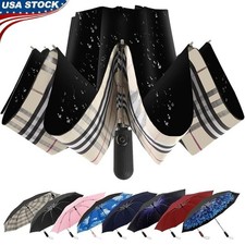 Windproof Inverted Umbrella Automatic Open Compact Travel Stylish Reverse Design