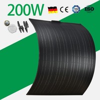 Flexibel Solarpanel Schwarz Solarmodul 200W Monokristallin FüR Wohnmobil Boot