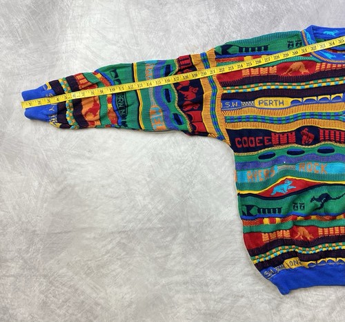Vintage Emaroo Sweater 90s Coogi Style Australia 3D Textured Size Medium - Picture 4 of 5