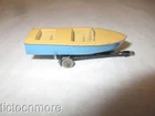 VINTAGE MOKO LESNEY MATCHBOX CAR No 48 METEOR SPORTS BOAT & TRAILER GRAY WHEELS