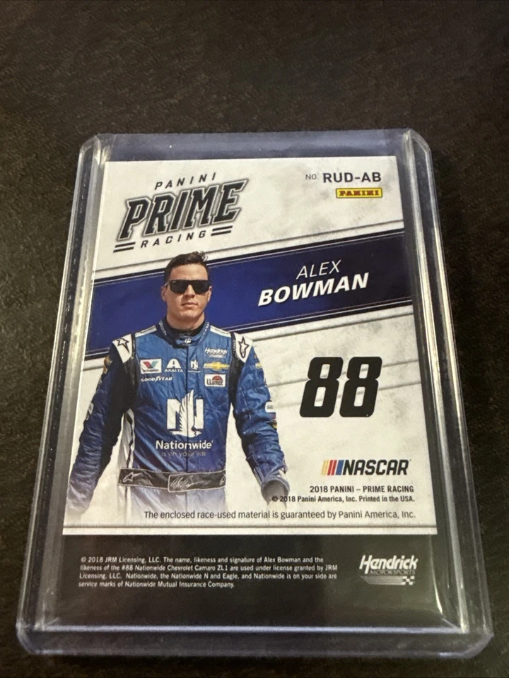 Alex Bowman 2018 Prime Race Used Dual Firesuit Card /25 - Image 2 of 2