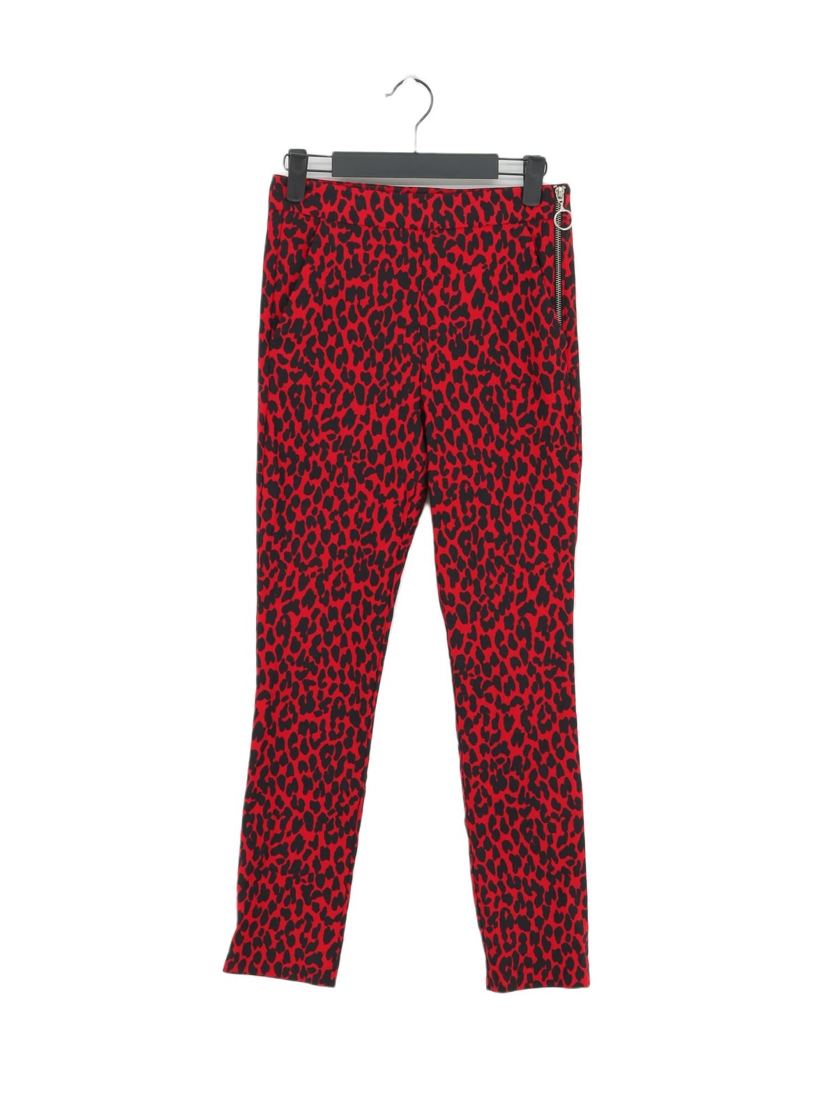 ALTRA Leggings donna Zara XS rosso stampa animalier 100% altro lunghezza intera
