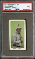 1910 E98 Set of 30 #25 Fred Tenney {Green back} New York NL PSA 9 Mint 41243640
