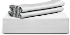 Luxurious Bamboo Viscose Duvet Cover Set, Queen, Light Grey, 3 Pieces