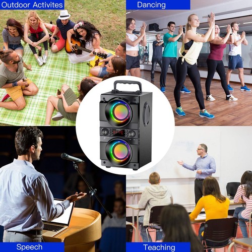 60 W (80 W Spitze) Tragbarer Bluetooth Lautsprecher mit Doppel Subwoofer Schwerer Bass, B... - Bild 5 von 8