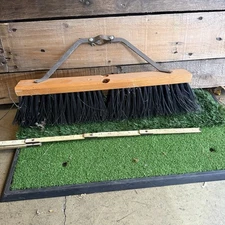 Vintage Industrial 18” Push Broom Head – Metal Brace Heavy Duty Shop Sweeper