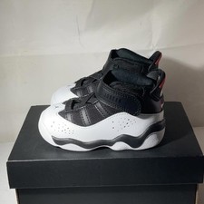Jordan 6 Rings Black/White University Red 323420 067 Unisex Toddler size 5C