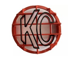 Kc Light Cover Kc Hilites 6 Red And Blackstone Guard Kc Rock Guards