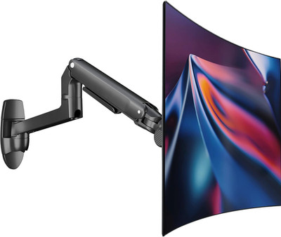 Soporte de pared para un solo monitor para pantallas planas o curvas de hasta 38