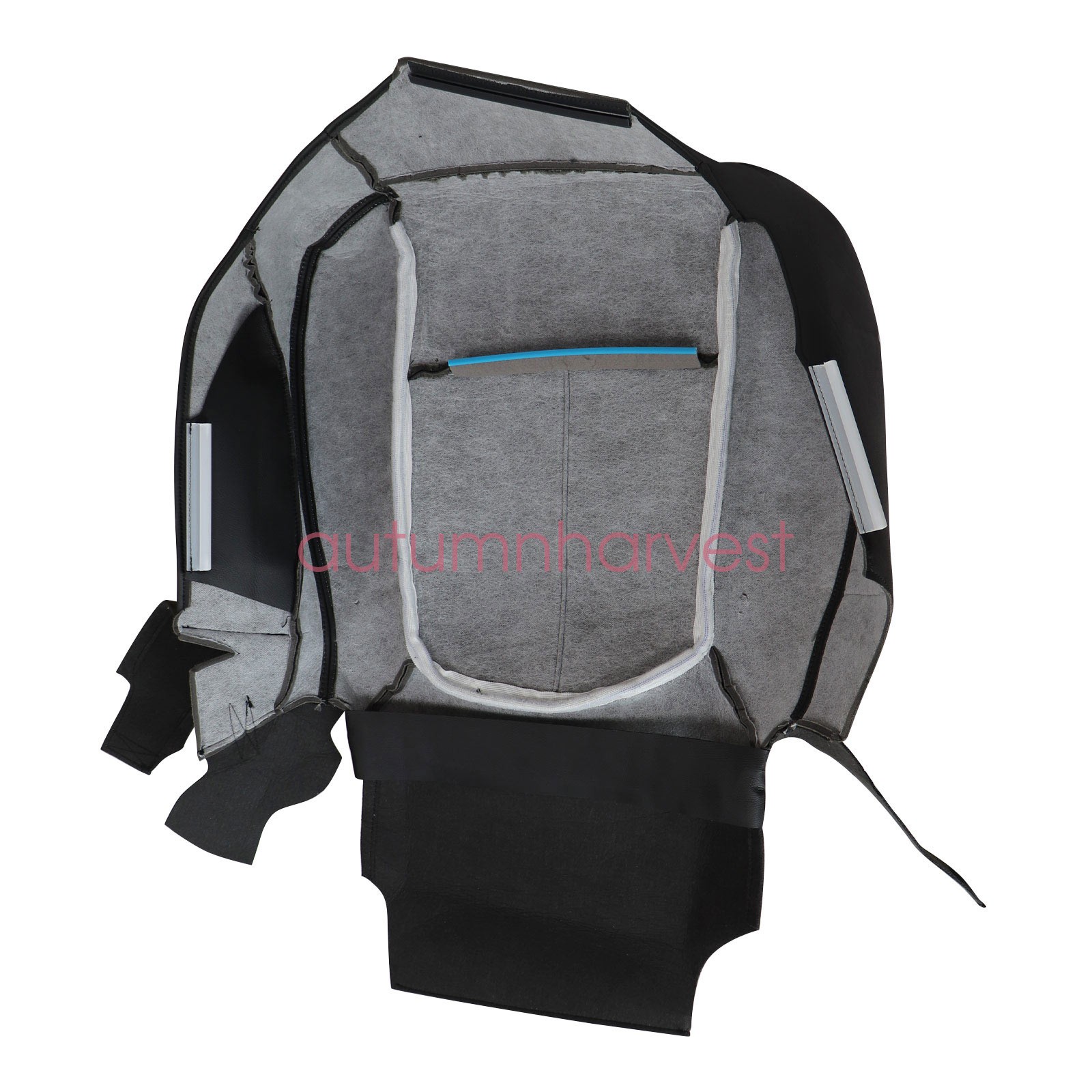 For 2009-2014 Ford F150 Front Bottom & Top Seat Cover Black + Headrest Cover