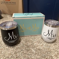 Mr And Mrs Wine Tumblers Wedding Presents For Newlyweds Engagement Gifts