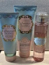 Bath & Body Works Sweetest Song 3 Piece Gift Set Body Wash, Body Cream, Mist NEW