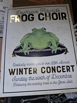 Professor Flitwick Frog Choir 35th Annual Winter Concert Paper Sign, Vertical