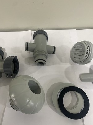 Pool Parts Kit Plunger Valve Inlet Nozzle Split Hose Valve Strainer Gray/Black