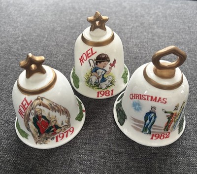 Christmas Bells 1979, 1981, 1982  -  AA Importing - 3 Bell Lot Vintage