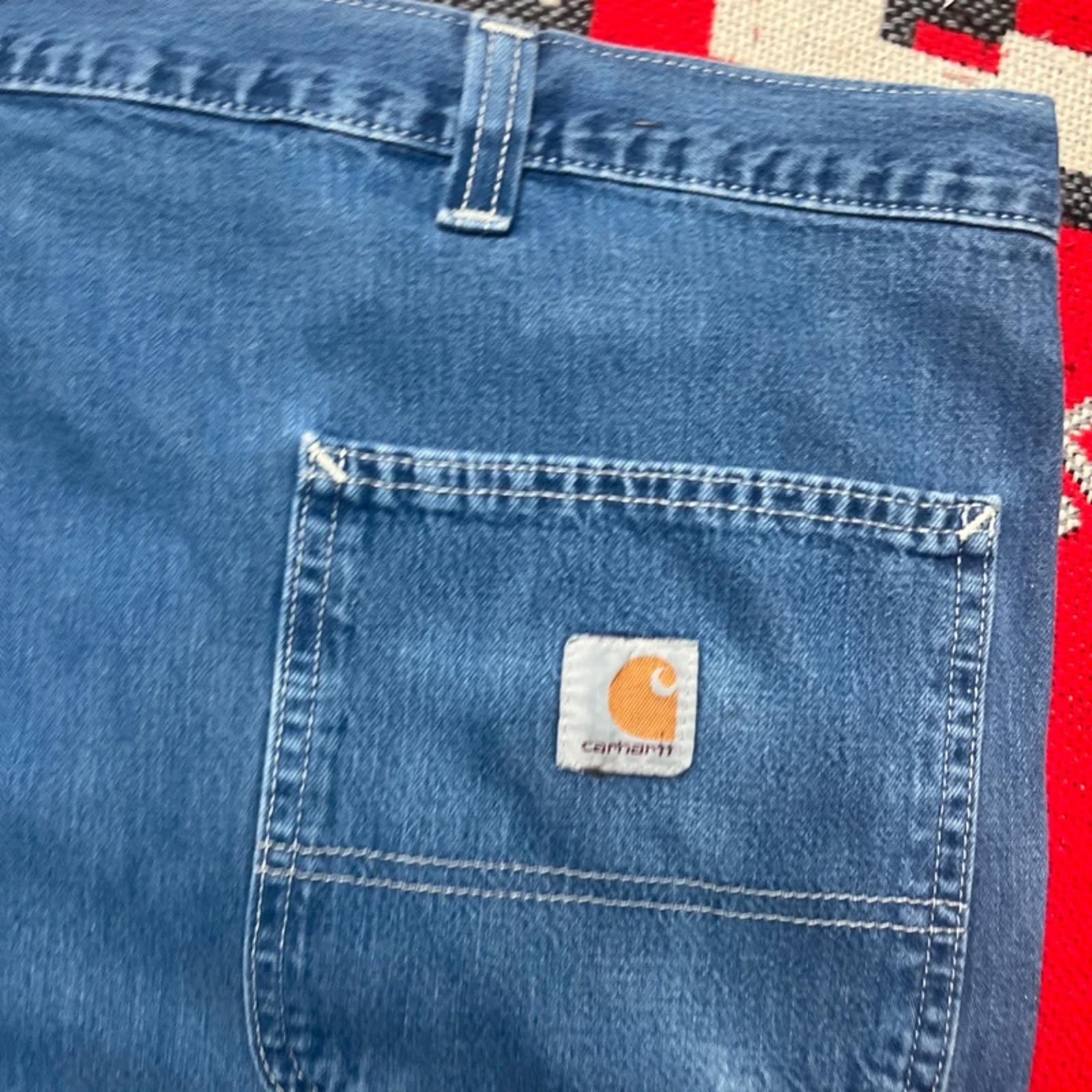 Vintage Carhartt Straight Leg Men’s Denim Carpenter Jeans | 48W 30L image 4