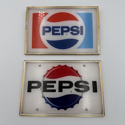 Rare Vintage Two Pepsi Vending Machine Logo Badge Plastic 5.5