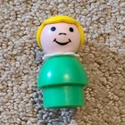 Fisher-Price Little People Boy Figure Green Outfit Yellow Hair Vintage 1963-1996