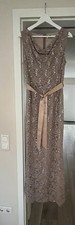 Ballkleid Barbara Schwarzer Young Couture Beige Pailetten Gr. 40 Neuwertig