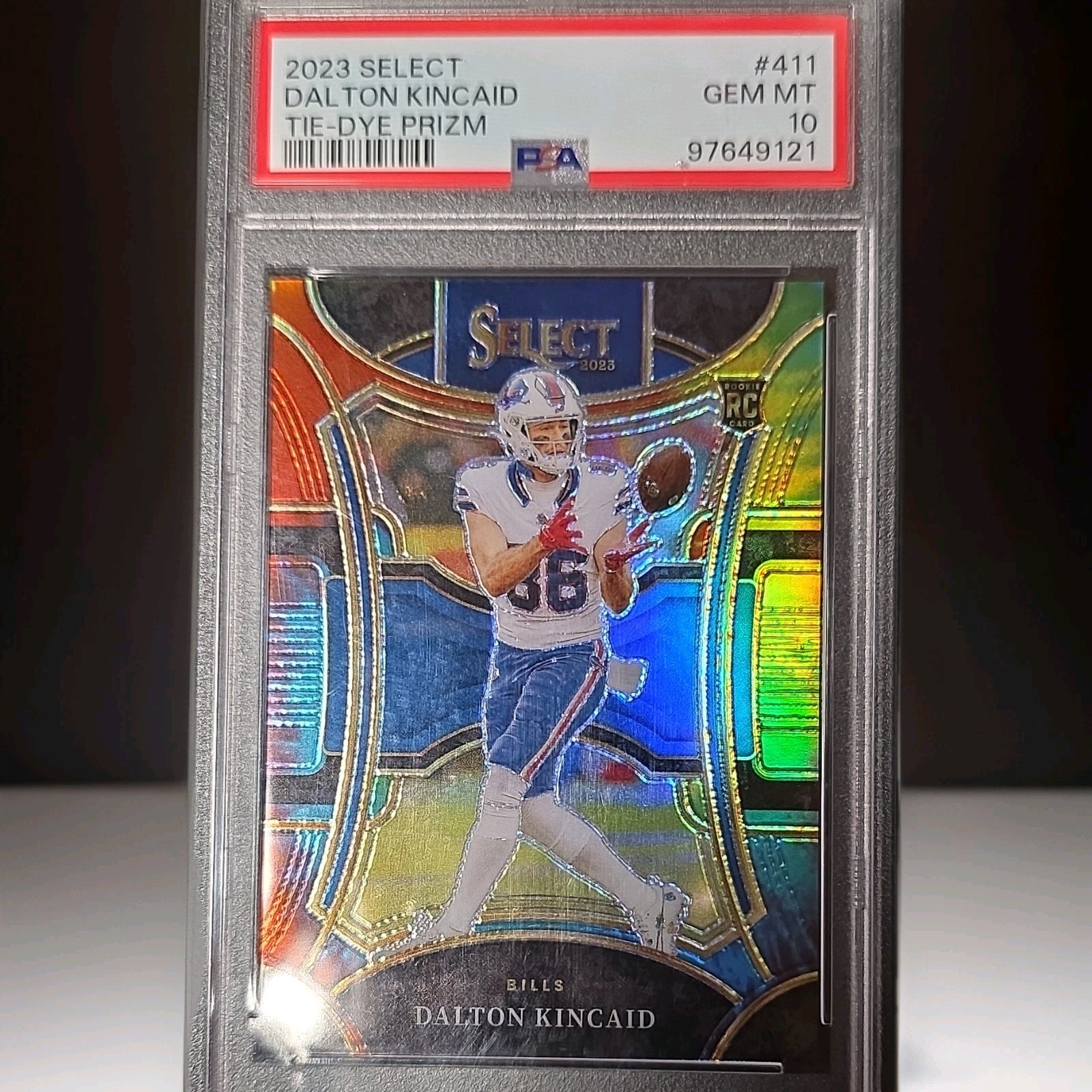 pop 1! 2023 Panini Select Suite Dalton Kincaid #411 Tie-Dye Prizm /25 PSA 10 RC