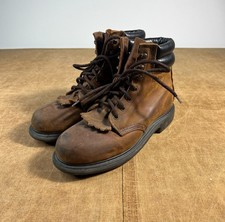 Red Wing 2369 Work Boots Black Padded Collar Brown Leather Size 8 Wing
