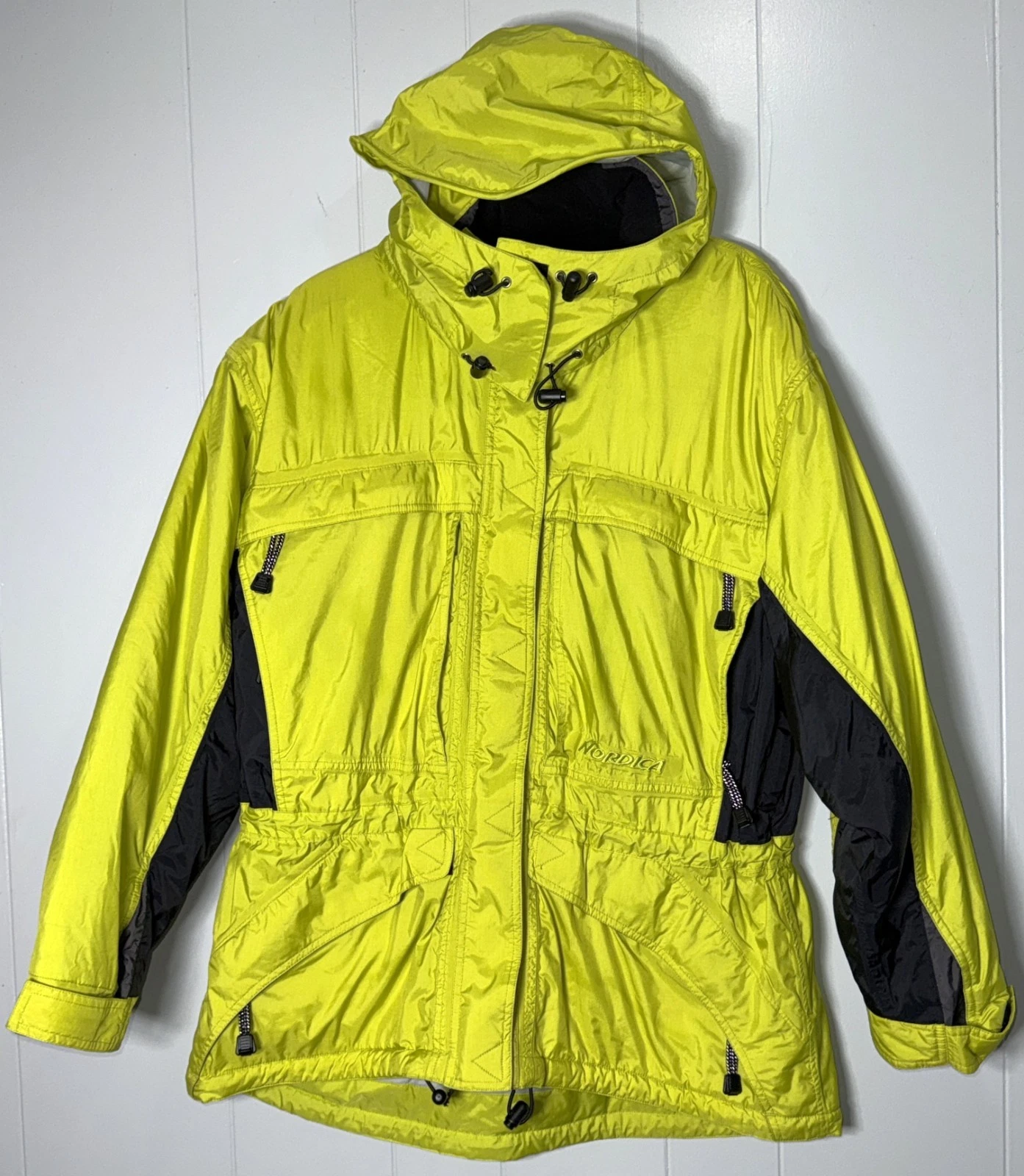 Nordica All Terrain Hooded Lime Green Ski Snowboard Winter Snow Jacket Coat 14