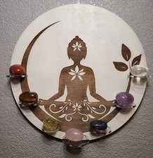 Meditation 7 Chakras Crystal Gemstones Shelf Gift for her Home Decor Gift rose q