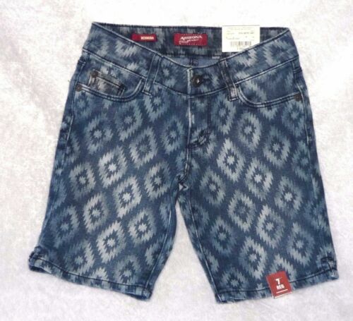Girls Denim Bermuda Shorts Arizona Print Adjustable size 7, 8 NEW