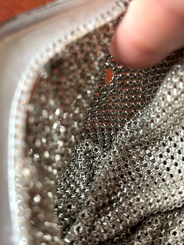 VTG Antique Silver Metal Mesh Chainmail Evening Bag Purse Kisslock Chain Strap - Picture 11 of 24