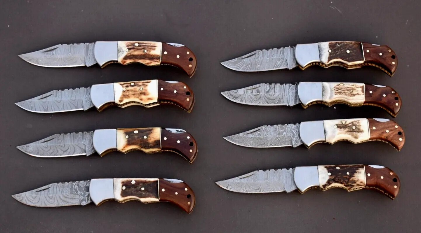Knives Ebay SET OF 20PCS HANDMADE CUSTOM FOLDING & POCKET KNIVES, STAG &WOOD HANDLE ...