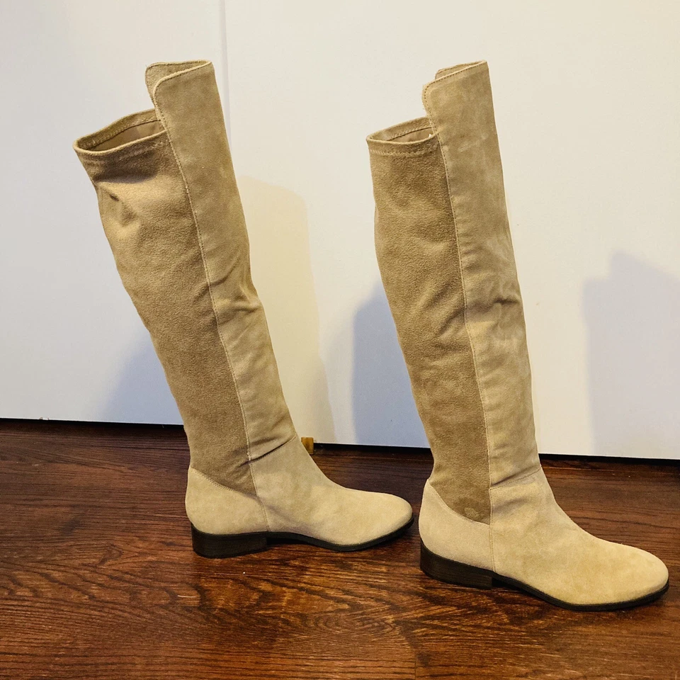 Lucky Brand Calypso Knee High Boots Tan Suede Women’s Size 8.5 Two Toned - Image 4 of 4
