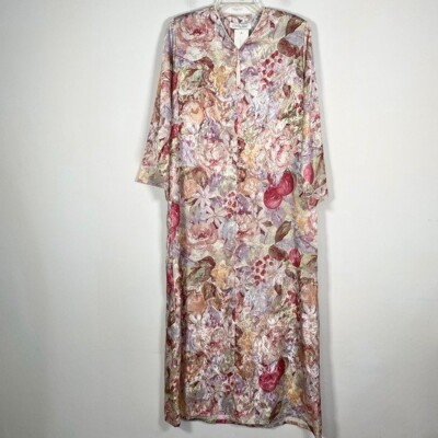 Amanda Rich Women s NWT Size Small Fall Fruit Print Partial Zip Nightgown Robe