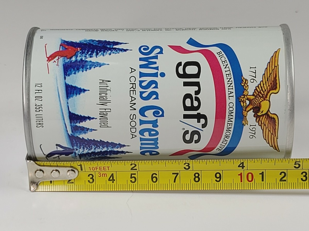 Vintage Graf's Swiss Creme Cream Soda Pop Can 12oz Straight Steel