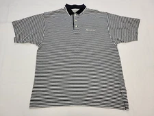 Cutter & Buck Mens Polo Shirt Large Striped Golf TPC Jasna Polana White Black