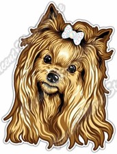 Yorkshire Terrier Yorkie Dog Face Pet Car Bumper Window Vinyl Sticker Decal 4X5"